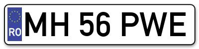 Placuta inmatriculare numar auto  MH-56-PWE, MH 56 PWE, MH56PWE