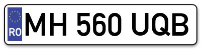 Placuta inmatriculare numar auto  MH-560-UQB, MH 560 UQB, MH560UQB