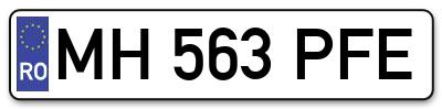 Placuta inmatriculare numar auto  MH-563-PFE, MH 563 PFE, MH563PFE