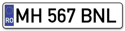 Placuta inmatriculare numar auto  MH-567-BNL, MH 567 BNL, MH567BNL
