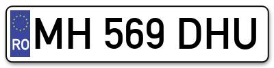 Placuta inmatriculare numar auto  MH-569-DHU, MH 569 DHU, MH569DHU