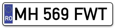 Placuta inmatriculare numar auto  MH-569-FWT, MH 569 FWT, MH569FWT