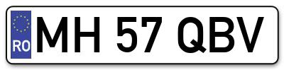 Placuta inmatriculare numar auto  MH-57-QBV, MH 57 QBV, MH57QBV