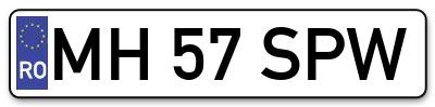 Placuta inmatriculare numar auto  MH-57-SPW, MH 57 SPW, MH57SPW