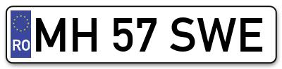 Placuta inmatriculare numar auto  MH-57-SWE, MH 57 SWE, MH57SWE