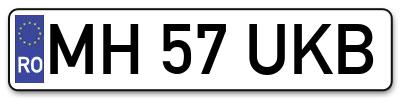 Placuta inmatriculare numar auto  MH-57-UKB, MH 57 UKB, MH57UKB