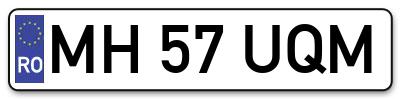 Placuta inmatriculare numar auto  MH-57-UQM, MH 57 UQM, MH57UQM