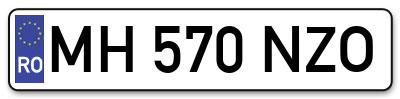 Placuta inmatriculare numar auto  MH-570-NZO, MH 570 NZO, MH570NZO