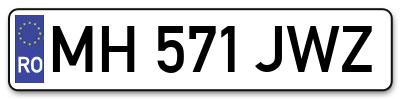 Placuta inmatriculare numar auto  MH-571-JWZ, MH 571 JWZ, MH571JWZ