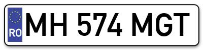 Placuta inmatriculare numar auto  MH-574-MGT, MH 574 MGT, MH574MGT