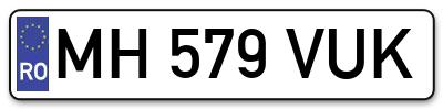 Placuta inmatriculare numar auto  MH-579-VUK, MH 579 VUK, MH579VUK