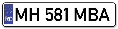 Placuta inmatriculare numar auto  MH-581-MBA, MH 581 MBA, MH581MBA