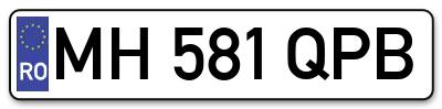 Placuta inmatriculare numar auto  MH-581-QPB, MH 581 QPB, MH581QPB