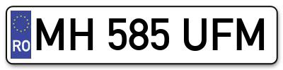 Placuta inmatriculare numar auto  MH-585-UFM, MH 585 UFM, MH585UFM
