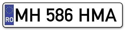 Placuta inmatriculare numar auto  MH-586-HMA, MH 586 HMA, MH586HMA