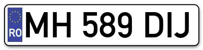 Placuta inmatriculare numar auto  MH-589-DIJ, MH 589 DIJ, MH589DIJ