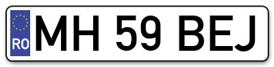 Placuta inmatriculare numar auto  MH-59-BEJ, MH 59 BEJ, MH59BEJ
