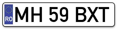 Placuta inmatriculare numar auto  MH-59-BXT, MH 59 BXT, MH59BXT