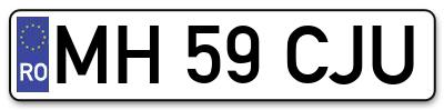 Placuta inmatriculare numar auto  MH-59-CJU, MH 59 CJU, MH59CJU