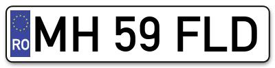 Placuta inmatriculare numar auto  MH-59-FLD, MH 59 FLD, MH59FLD
