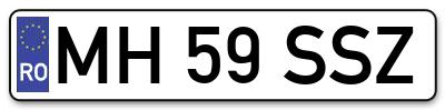 Placuta inmatriculare numar auto  MH-59-SSZ, MH 59 SSZ, MH59SSZ