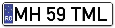 Placuta inmatriculare numar auto  MH-59-TML, MH 59 TML, MH59TML