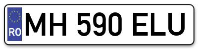 Placuta inmatriculare numar auto  MH-590-ELU, MH 590 ELU, MH590ELU