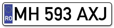 Placuta inmatriculare numar auto  MH-593-AXJ, MH 593 AXJ, MH593AXJ