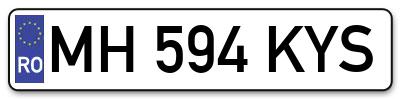 Placuta inmatriculare numar auto  MH-594-KYS, MH 594 KYS, MH594KYS