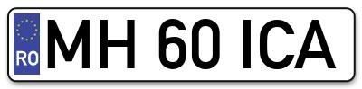 Placuta inmatriculare numar auto  MH-60-ICA, MH 60 ICA, MH60ICA