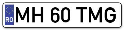 Placuta inmatriculare numar auto  MH-60-TMG, MH 60 TMG, MH60TMG