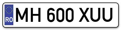 Placuta inmatriculare numar auto  MH-600-XUU, MH 600 XUU, MH600XUU