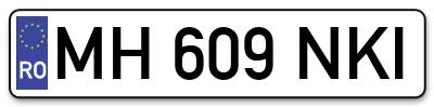 Placuta inmatriculare numar auto  MH-609-NKI, MH 609 NKI, MH609NKI