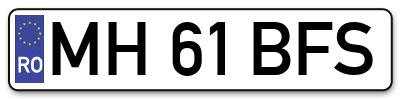 Placuta inmatriculare numar auto  MH-61-BFS, MH 61 BFS, MH61BFS