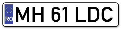 Placuta inmatriculare numar auto  MH-61-LDC, MH 61 LDC, MH61LDC