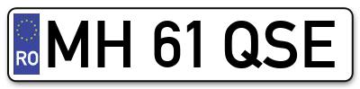 Placuta inmatriculare numar auto  MH-61-QSE, MH 61 QSE, MH61QSE