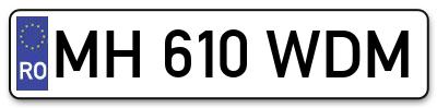 Placuta inmatriculare numar auto  MH-610-WDM, MH 610 WDM, MH610WDM