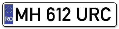 Placuta inmatriculare numar auto  MH-612-URC, MH 612 URC, MH612URC