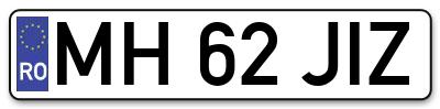 Placuta inmatriculare numar auto  MH-62-JIZ, MH 62 JIZ, MH62JIZ