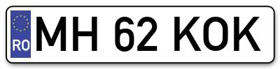 Placuta inmatriculare numar auto  MH-62-KOK, MH 62 KOK, MH62KOK