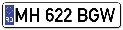 Placuta inmatriculare numar auto  MH-622-BGW, MH 622 BGW, MH622BGW