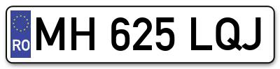 Placuta inmatriculare numar auto  MH-625-LQJ, MH 625 LQJ, MH625LQJ