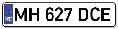 Placuta inmatriculare numar auto  MH-627-DCE, MH 627 DCE, MH627DCE