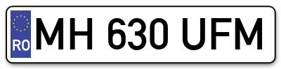 Placuta inmatriculare numar auto  MH-630-UFM, MH 630 UFM, MH630UFM