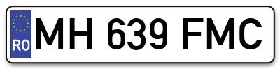 Placuta inmatriculare numar auto  MH-639-FMC, MH 639 FMC, MH639FMC
