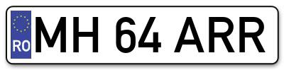 Placuta inmatriculare numar auto  MH-64-ARR, MH 64 ARR, MH64ARR