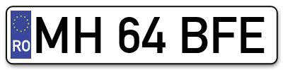 Placuta inmatriculare numar auto  MH-64-BFE, MH 64 BFE, MH64BFE