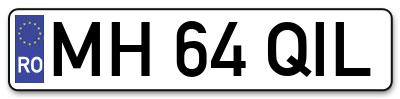 Placuta inmatriculare numar auto  MH-64-QIL, MH 64 QIL, MH64QIL