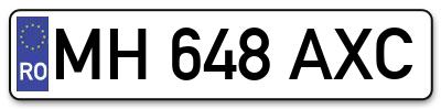Placuta inmatriculare numar auto  MH-648-AXC, MH 648 AXC, MH648AXC