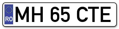 Placuta inmatriculare numar auto  MH-65-CTE, MH 65 CTE, MH65CTE